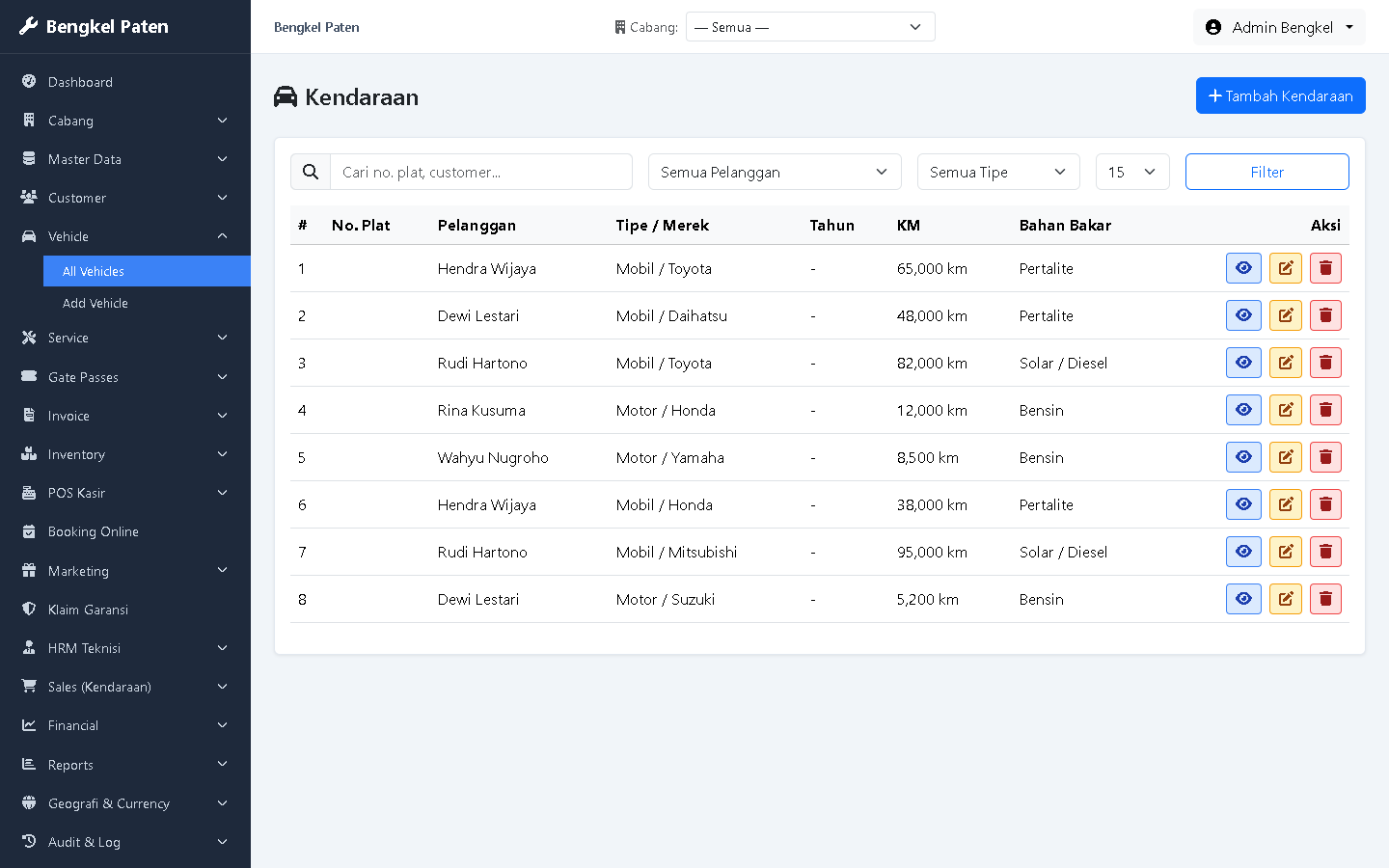 Database Kendaraan