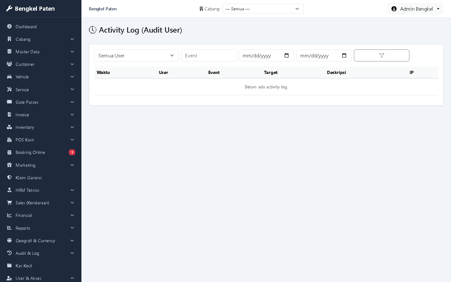 Activity Log