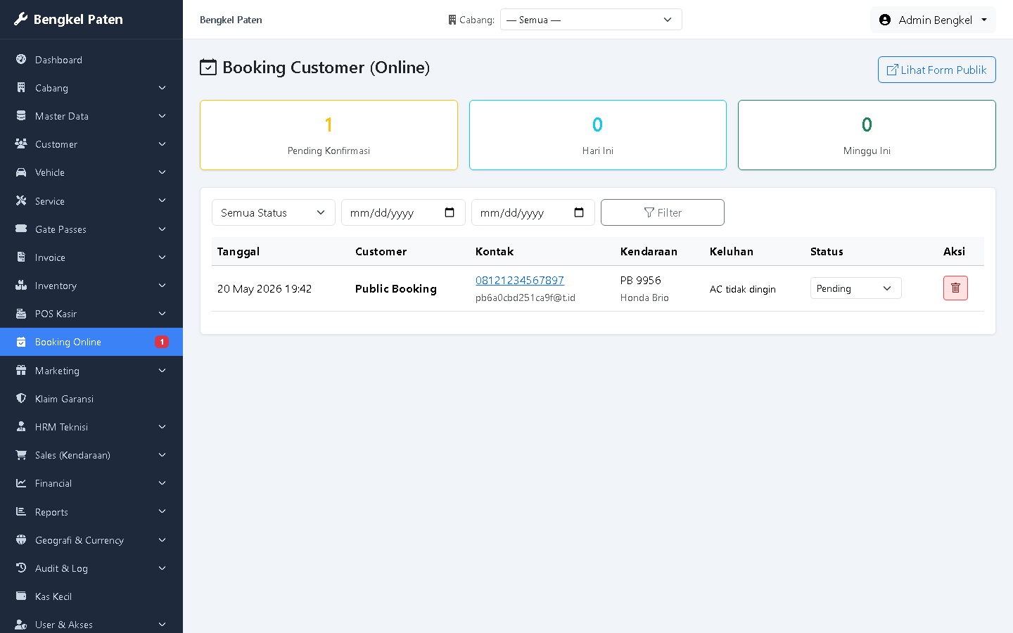 Booking Online