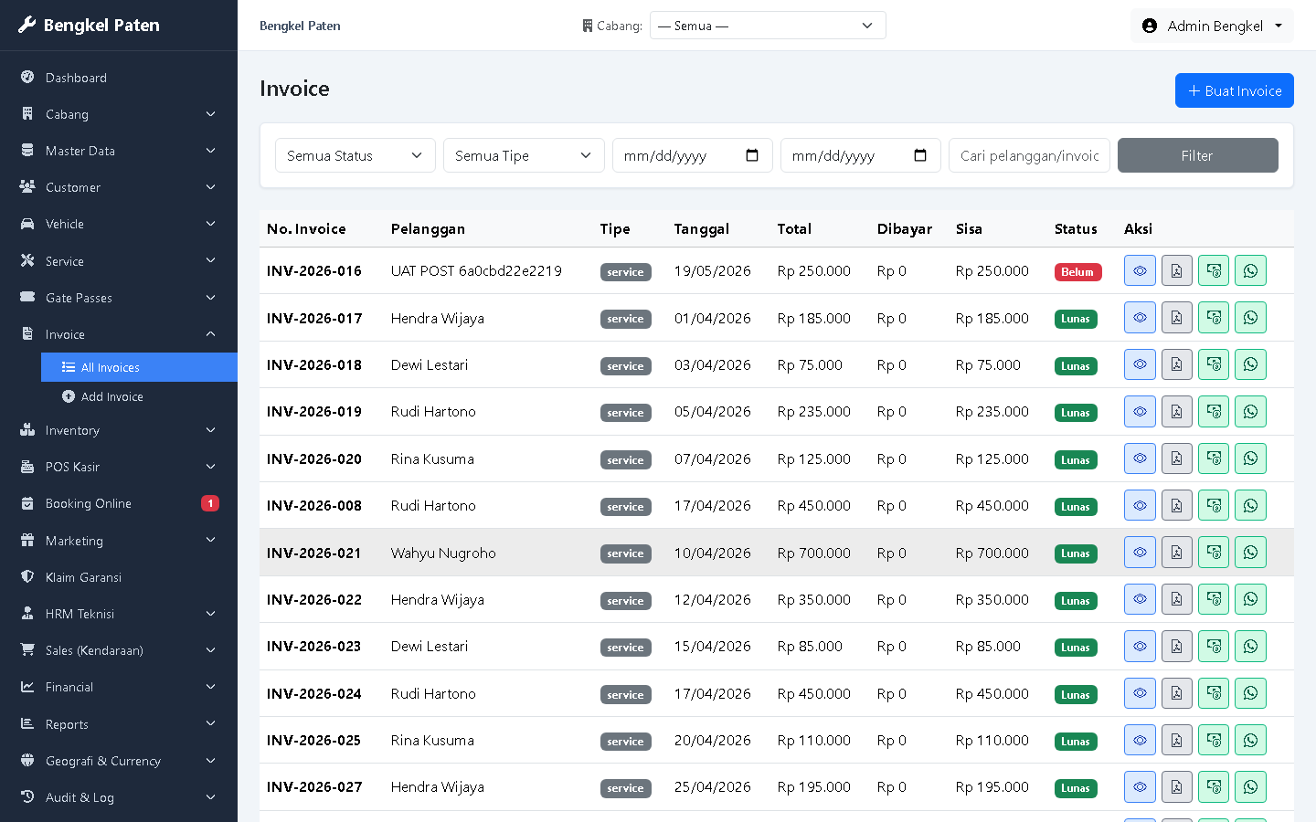 Daftar Invoice